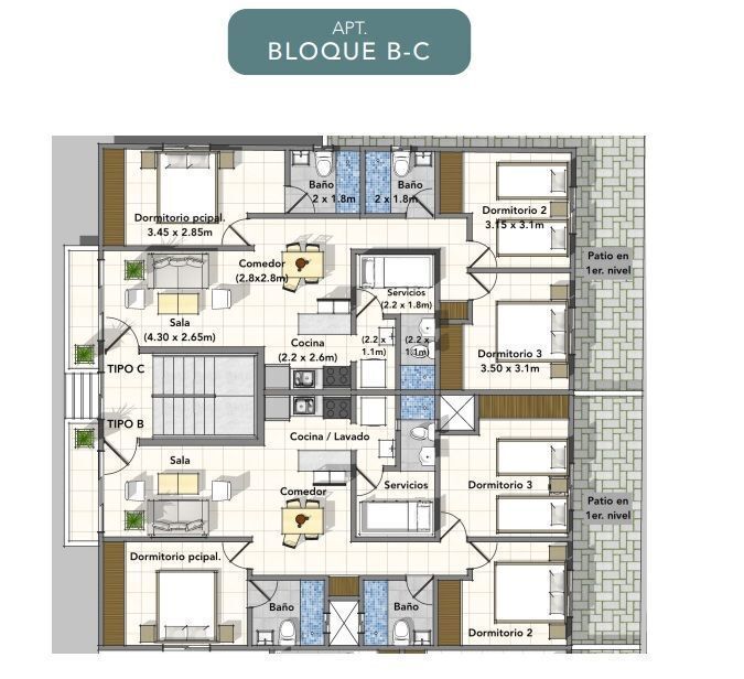 apartamentos - Apartamentos en Ciudad Modelo II de 2 y 3 hab 3