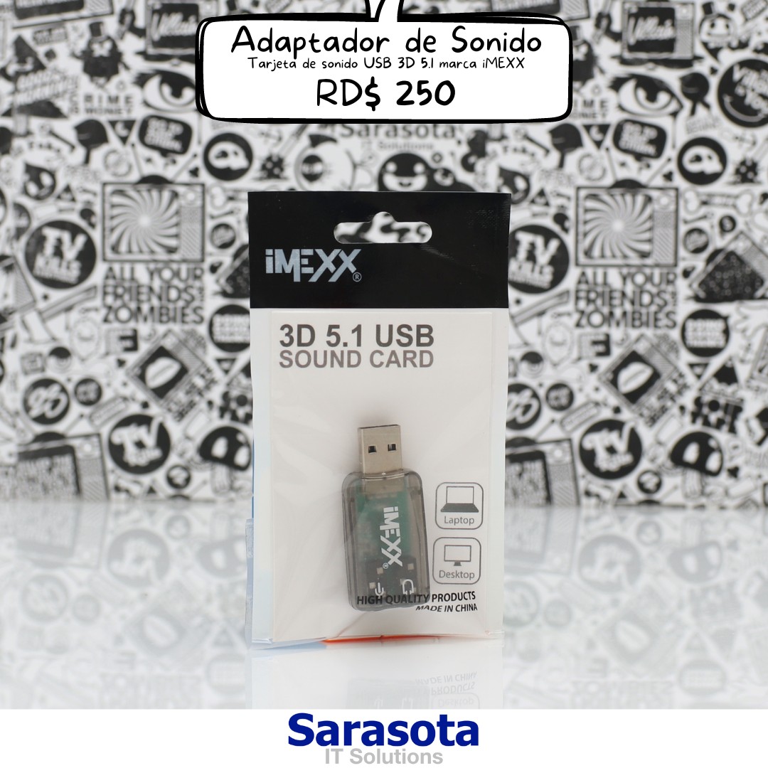 accesorios para electronica - Tarjeta de sonido USB 3D 5.1 marca iMEXX 0