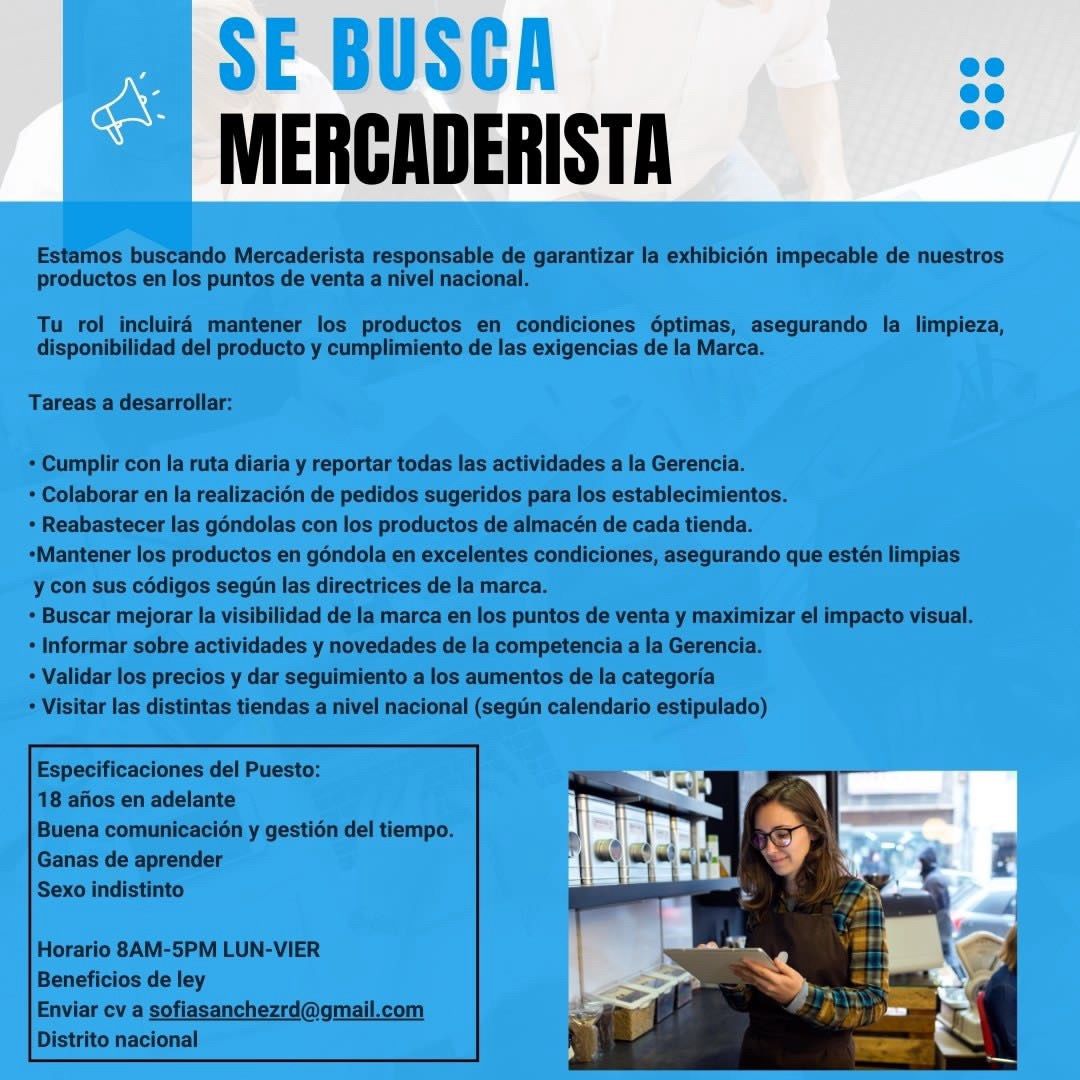 empleos disponibles - Se busca Mercaderista