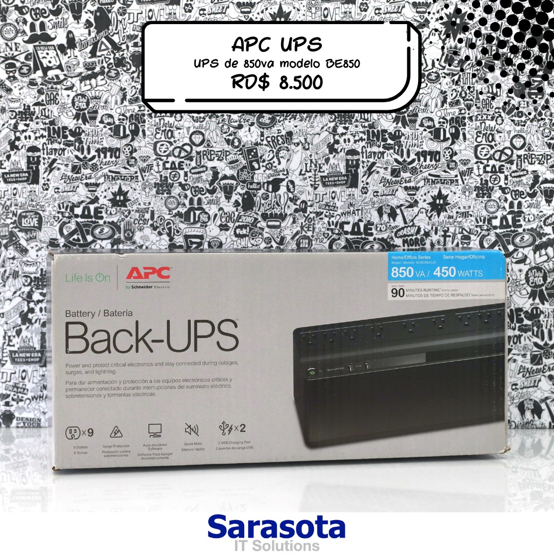 plantas e inversores - APC de 850VA, 450Watts UPS Respaldo BE850 (Somos Sarasota)
