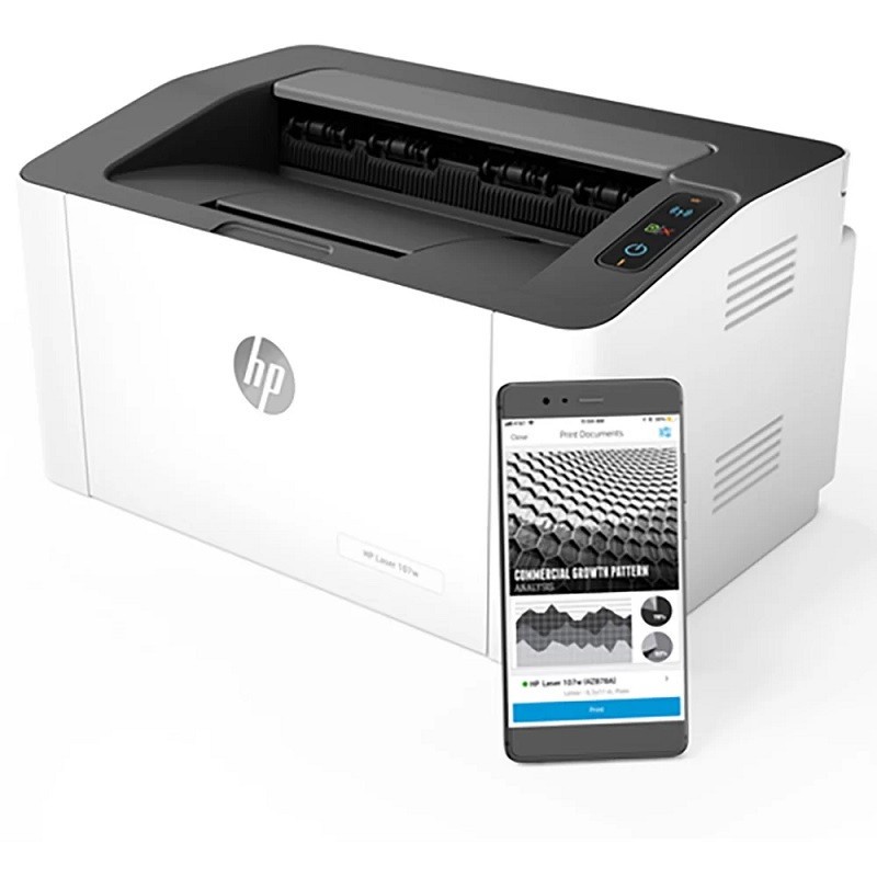 impresoras y scanners - IMPRESORA LASER BLANCO /NEGRO HP LASERJET 107W (4ZB78A)- WIRELESS  0