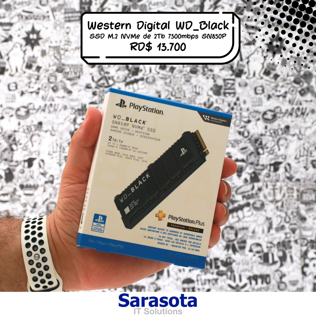 accesorios para electronica - SSD Western Digital WD Black SN850P de 2Tb para PS5