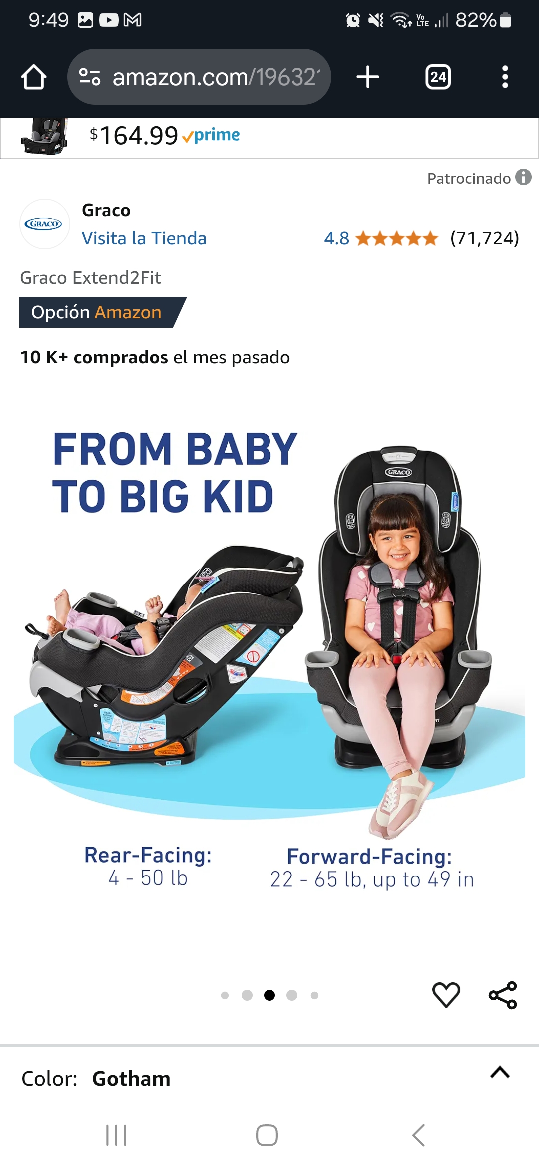 coches y sillas - Carseat/silla carro Graco 7