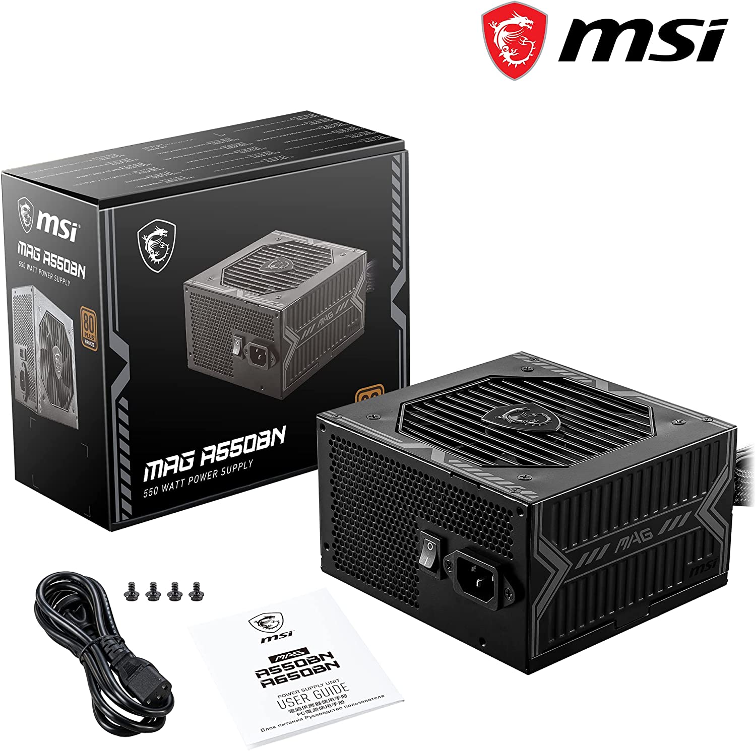 computadoras y laptops - Power Supply 550W MSI 80 Plus Bronze Gaming MAG