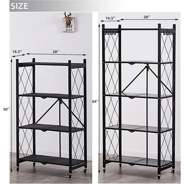 muebles y colchones - Estante plegable de metal, 5 niveles, organizador, mueble para organizar 7