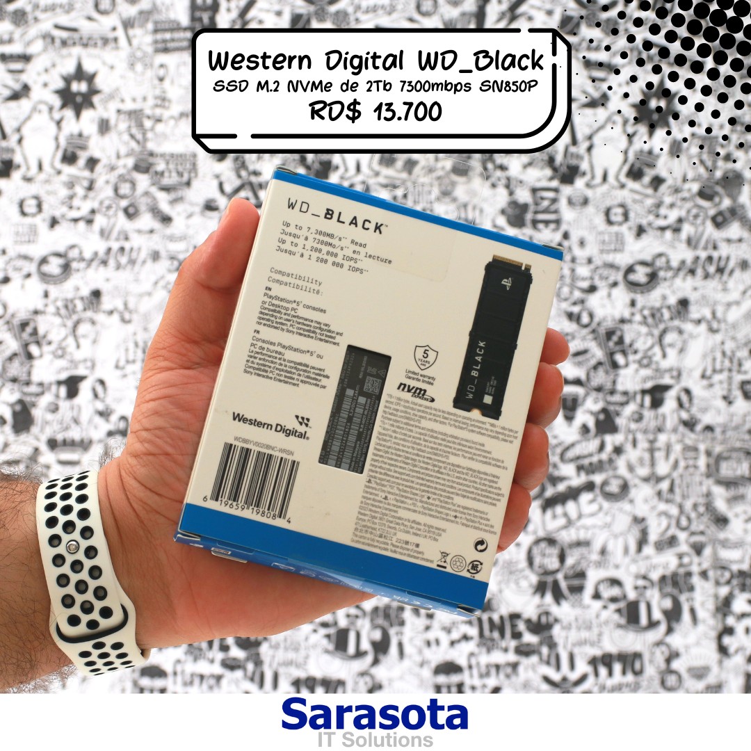 accesorios para electronica - SSD Western Digital WD Black SN850P de 2Tb para PS5 1