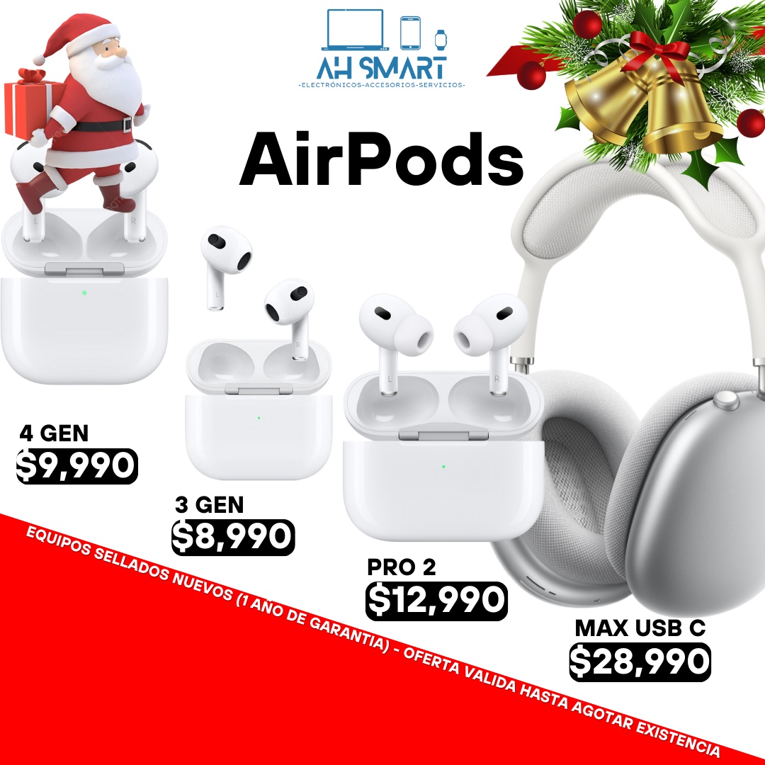 camaras y audio - Airpods (4 Gen, 3 Gen, Pro 2, Max) Sellados Nuevos 0