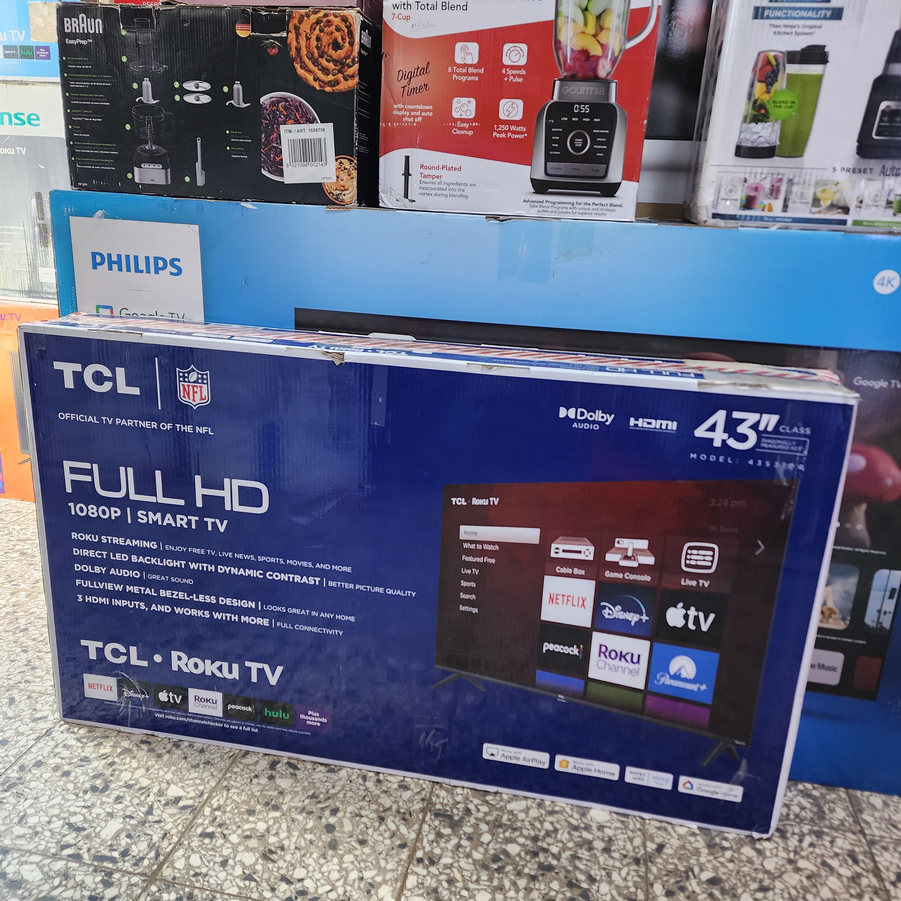 tv - televisor tcl 43 pulgada smart tv roku  0