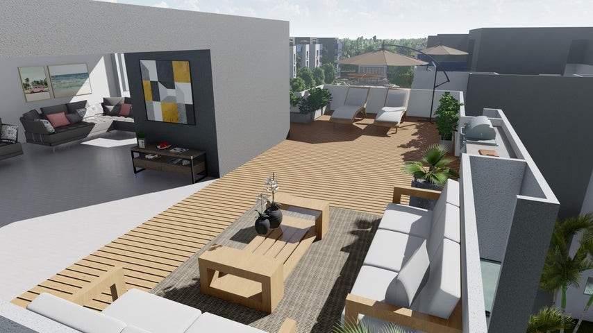 apartamentos - Proyecto en venta Punta Cana #22-91 tres dormitorios, piscina, patio.
 4