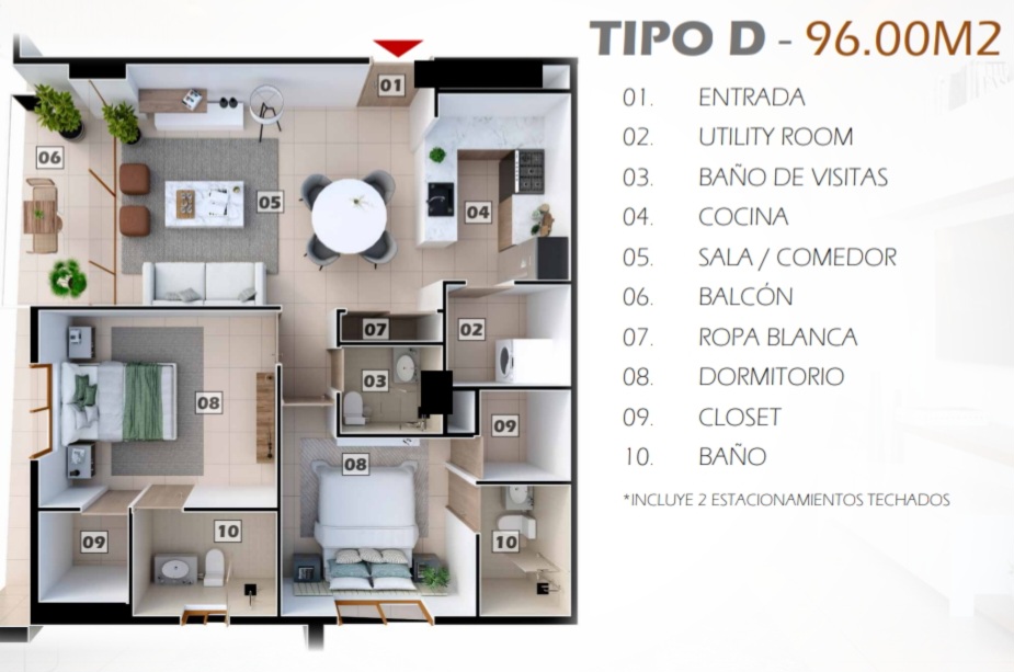 apartamentos - Apartamento de 96M2. 2 hab. Evaristo Morales 2