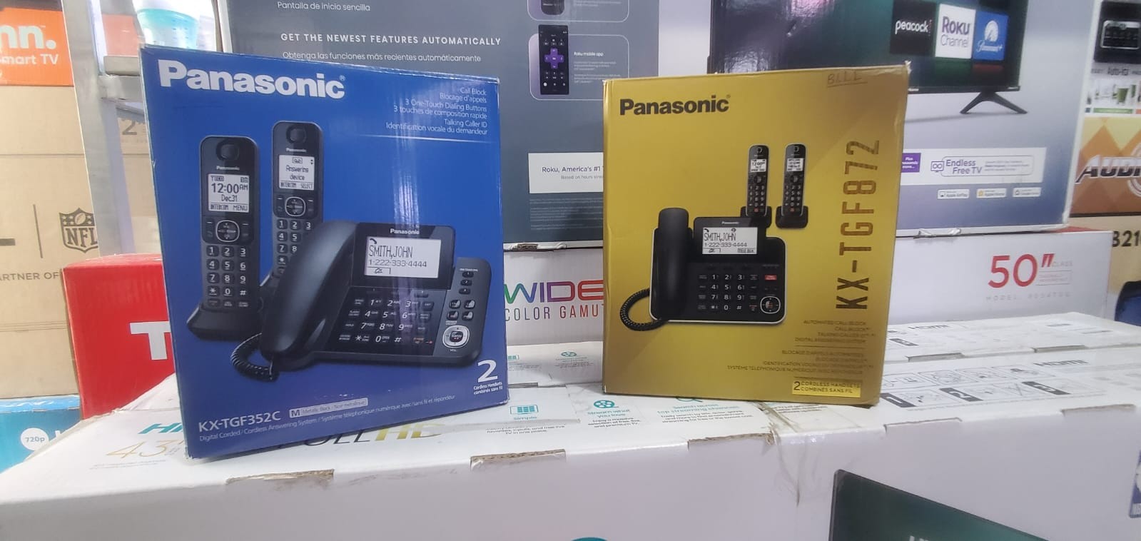 electrodomesticos - telefono Panasonic fijo e inalambrico 3 estaciones