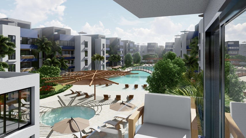 apartamentos - Proyecto en venta Punta Cana #22-91 tres dormitorios, piscina, patio.
 2