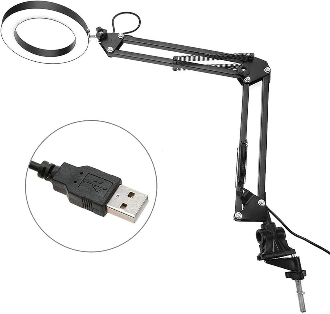 accesorios para electronica - Lámpara de escritorio con base y clip, regulable flexible de bajo consumo
