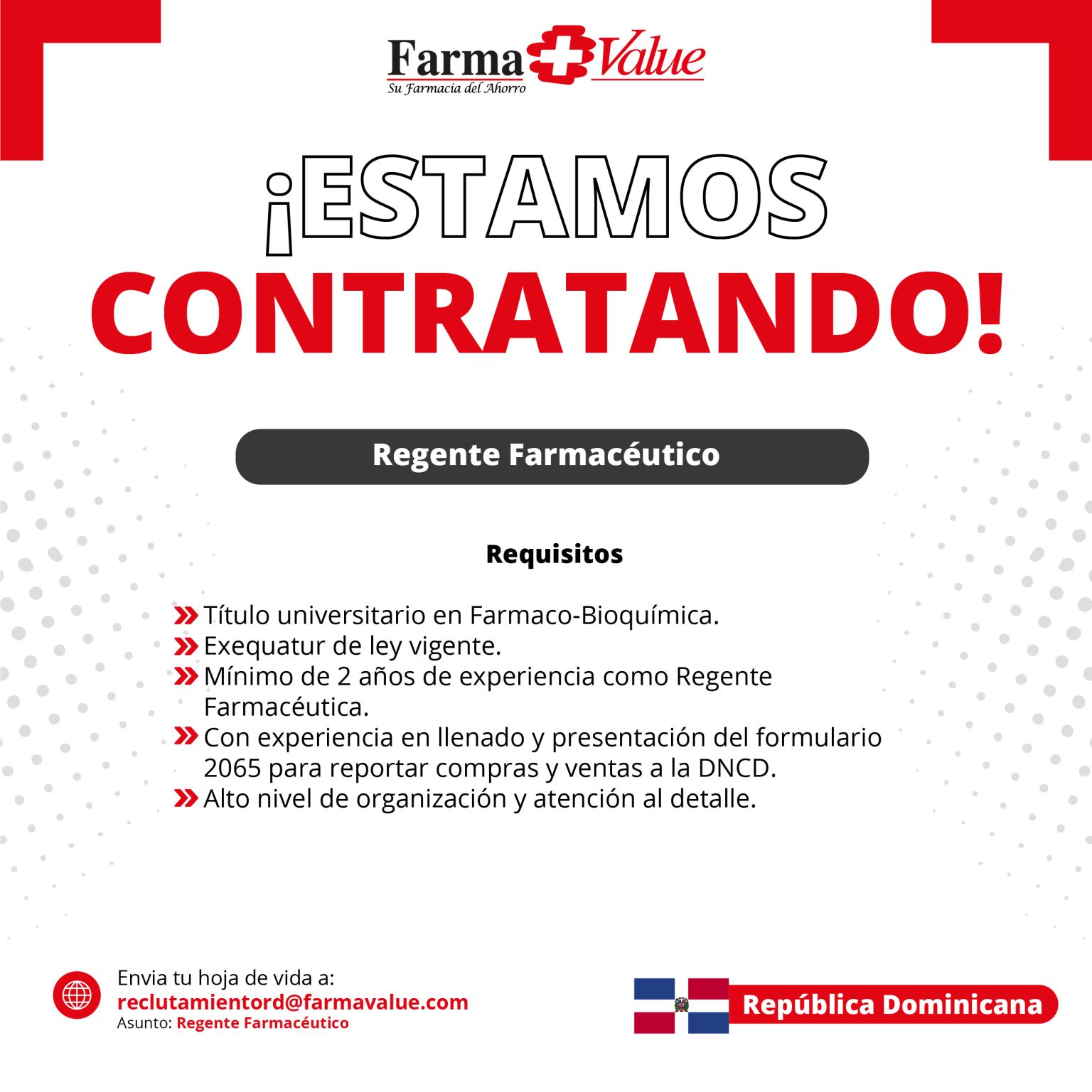 empleos disponibles - Se busca Regente Farmaceutico