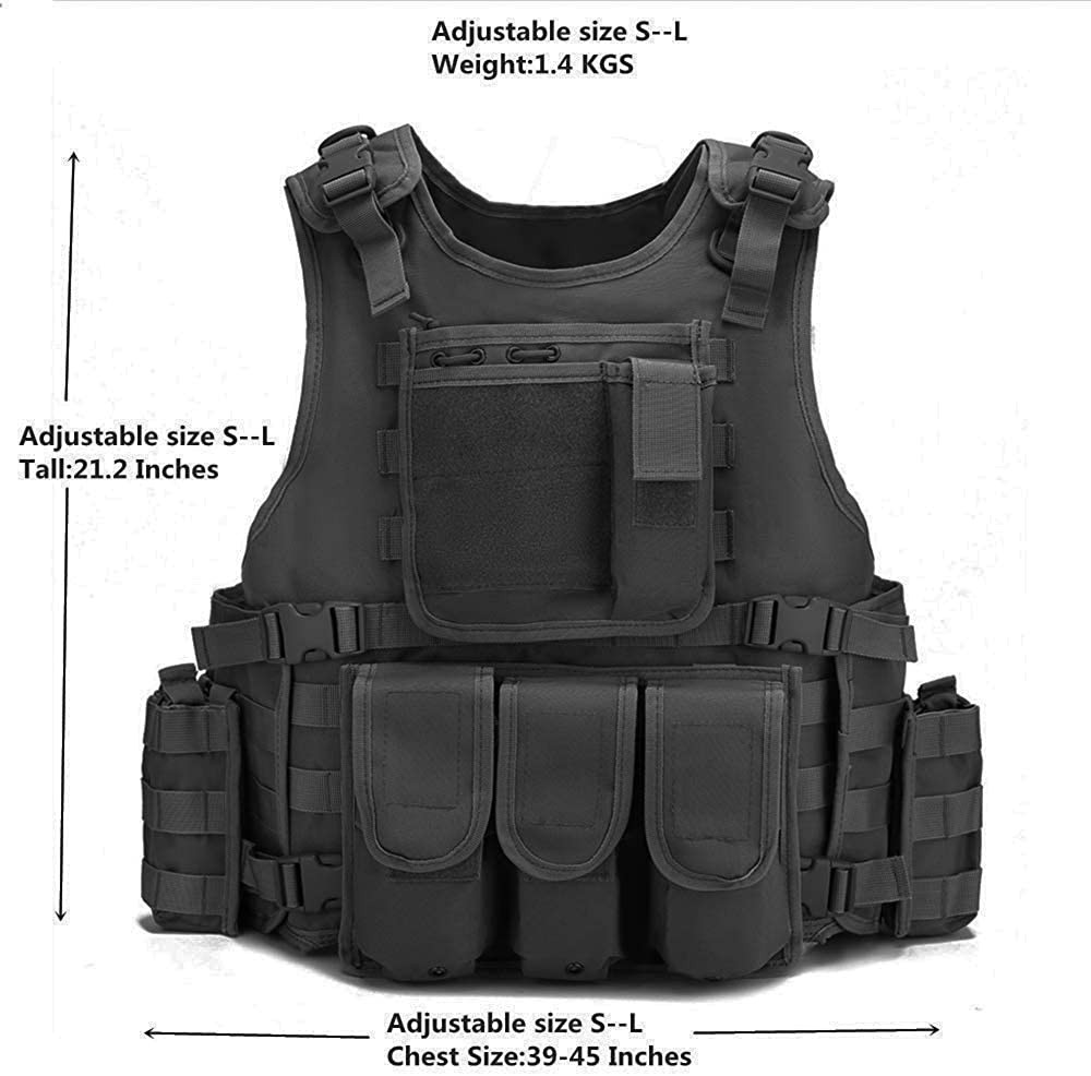 deportes - Chaleco táctico ajustable, chaleco MULTIUSOS seguridad brigadista paintball 1