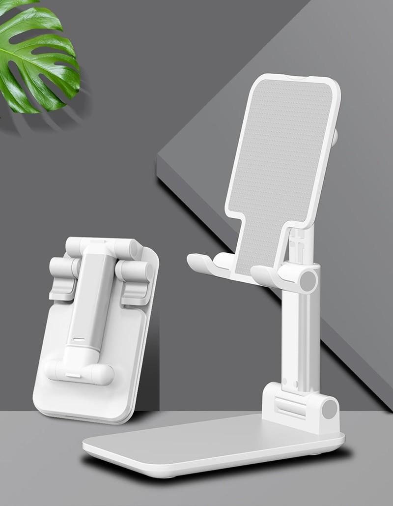 accesorios para electronica - Soporte de teléfono de metal ajustable y plegable para escritorio 3