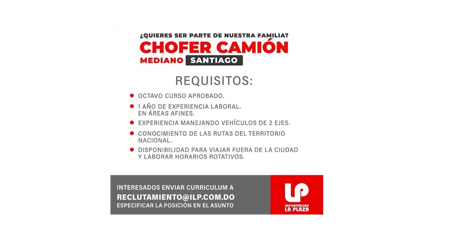 empleos disponibles - Vacante Chofer Camión Mediano