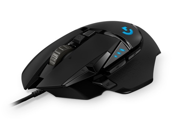 computadoras y laptops - MOUSE LOGITECH G502 GAMING HERO, COLOR NEGRO, OPTICO USB, BOTONES PROGRAMABLE