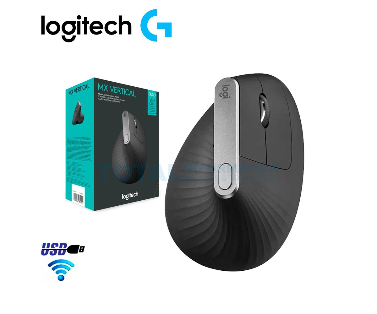 computadoras y laptops - MOUSE LOGITECH MX VERTICAL AVANZADO ERGONOMICO, PRECISION WHEEL, 10 METROS 