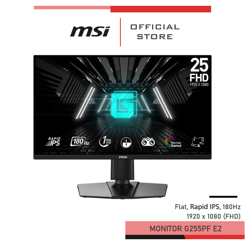 computadoras y laptops - Monitor Gaming MSI G255PF E2 25 Pulg 180Hz  IPS 