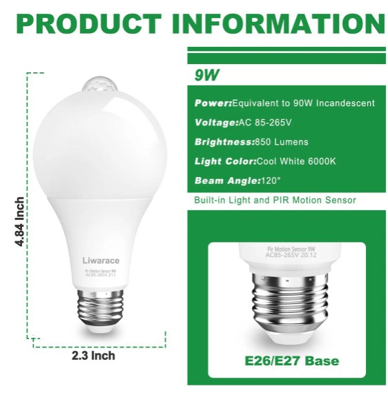 electrodomesticos - Bombillos con sensor de movimientos 2