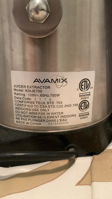 electrodomesticos - Extractor de jugo industrial 
Avamix JE700 NUEVO  1