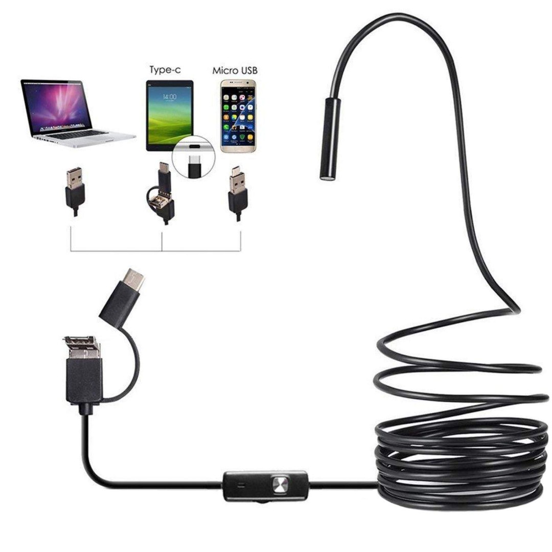accesorios para electronica - 3 en 1 Tipo C Endoscopio 8LED USB Microscopio PC Boroscopio HD Cable impermeable 1